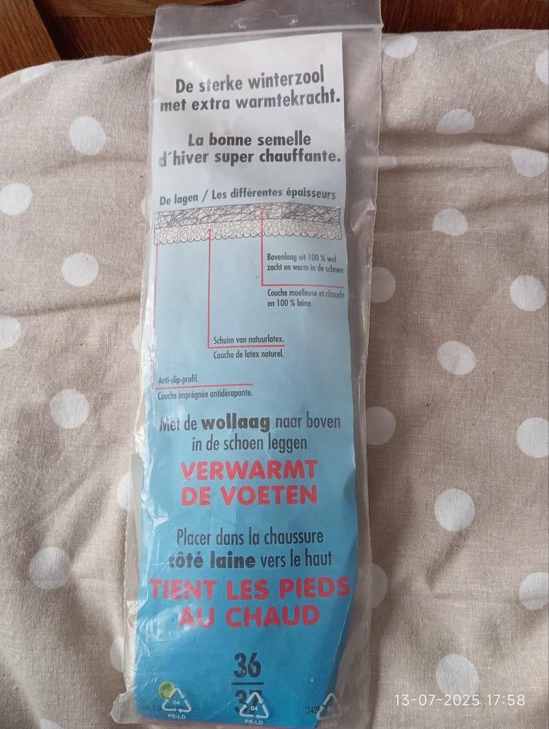 Inlegzolen lams wol maat 36/37, Ophalen, Nieuw