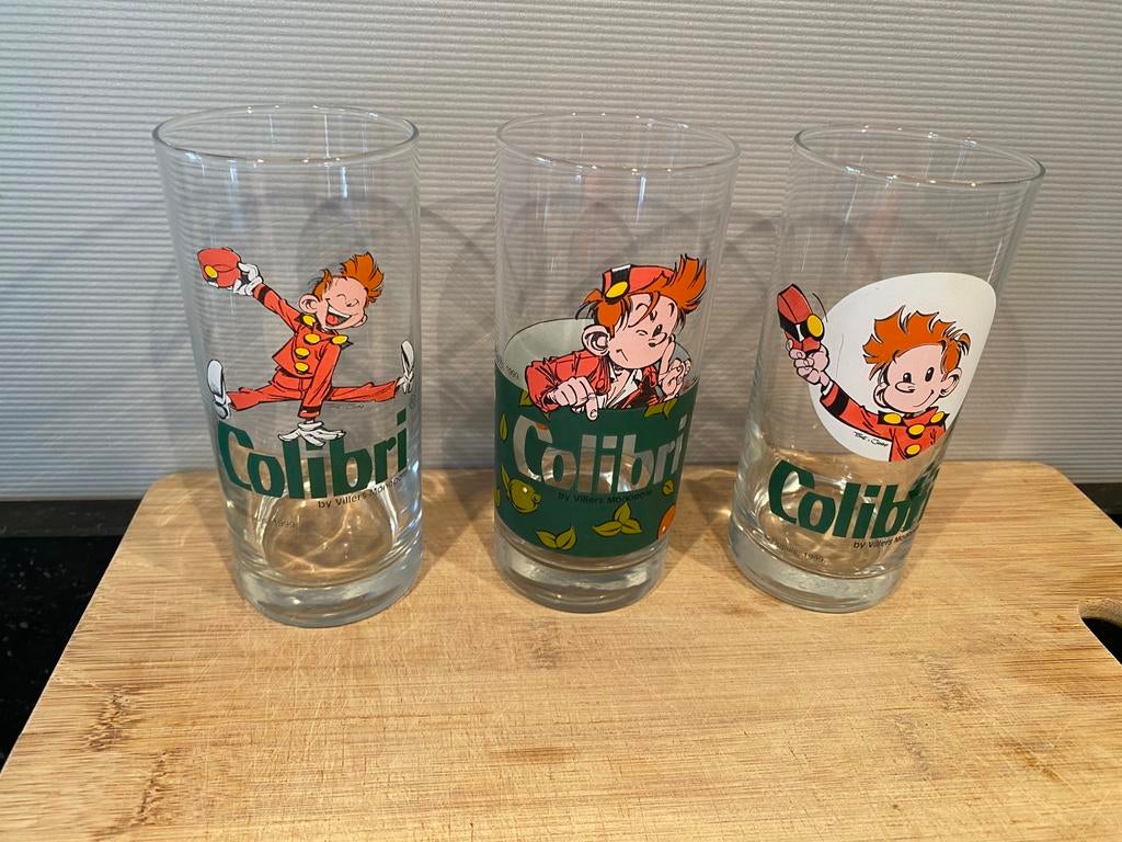 Cristal Alken - COLIBRI  complete set van 3 glazen 1999, Enlèvement ou Envoi, Utilisé, Verre ou Verres, Autres marques