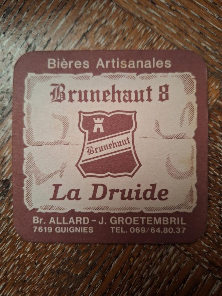 Oud bierviltje Brunehaut brouwerij Allard Guignes, Collections, Enlèvement ou Envoi