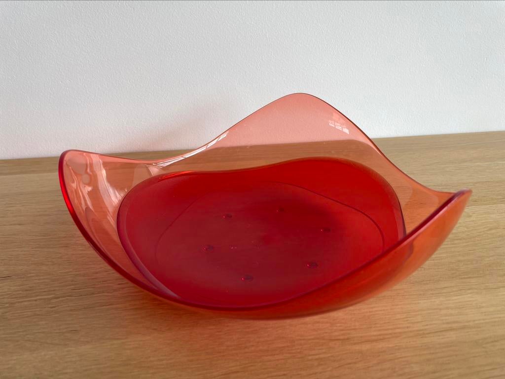 Tupperware Allegra broodmand/fruitschaal, Huis en Inrichting, Keuken | Tupperware, Zo goed als nieuw, Schaal, Rood, Ophalen of Verzenden