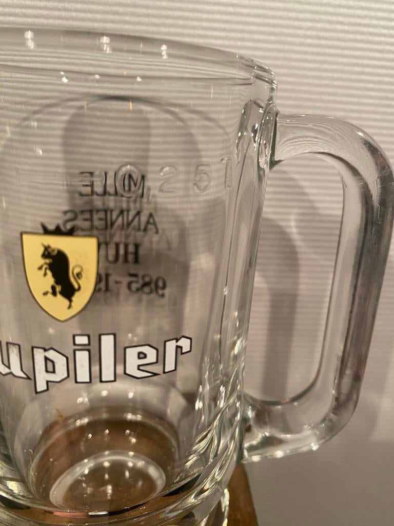 JUPILER milles annees HUY chope/bierpul 0,25 liter, Collections, Enlèvement ou Envoi, Utilisé, Chope(s), Jupiler