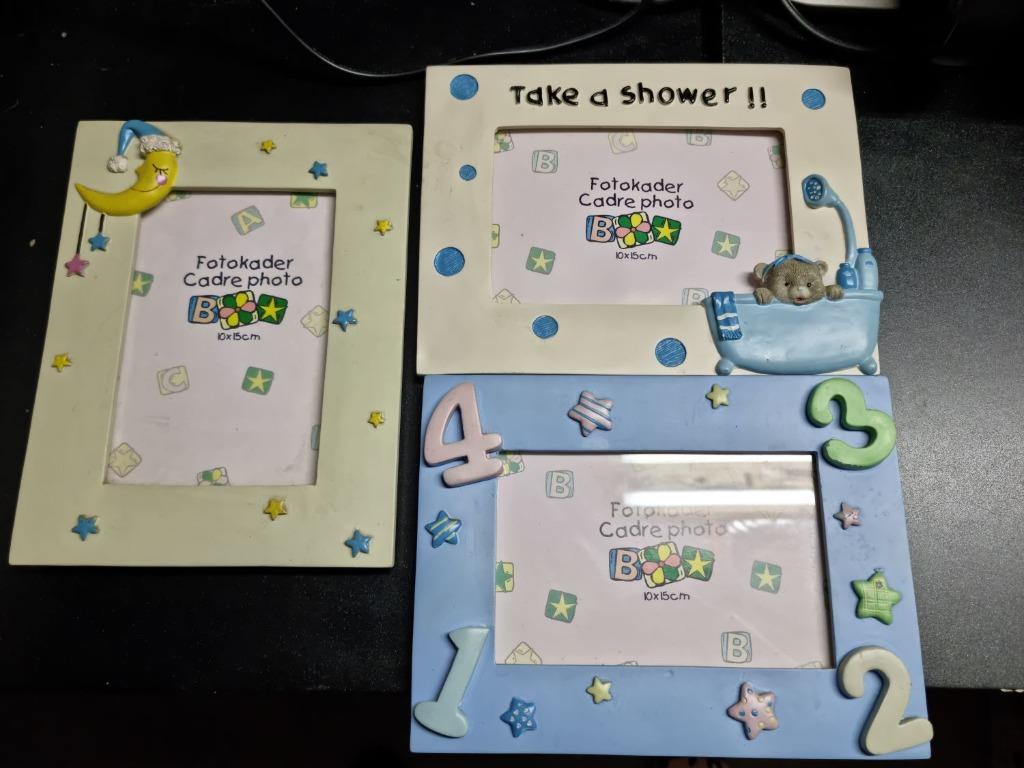 3 fotokaders voor baby- of kinderfoto's, Huis en Inrichting, Ophalen, Overige materialen, Minder dan 50 cm, Gebruikt