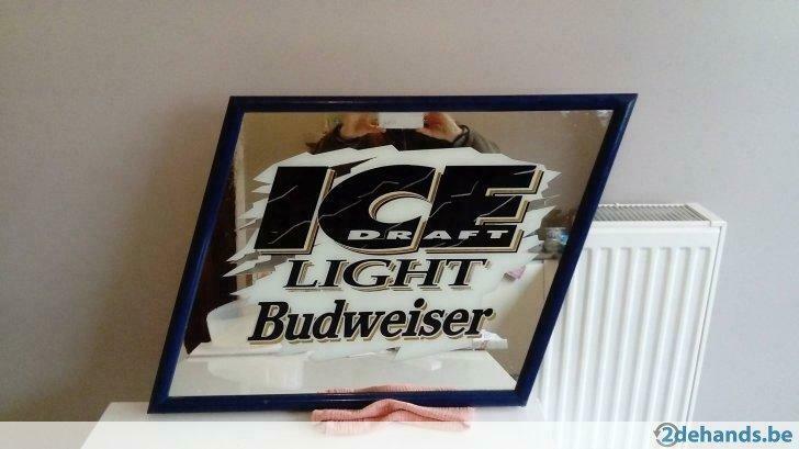 Reclame spiegel bier budweiser, Verzamelen, Ophalen of Verzenden, Gebruikt