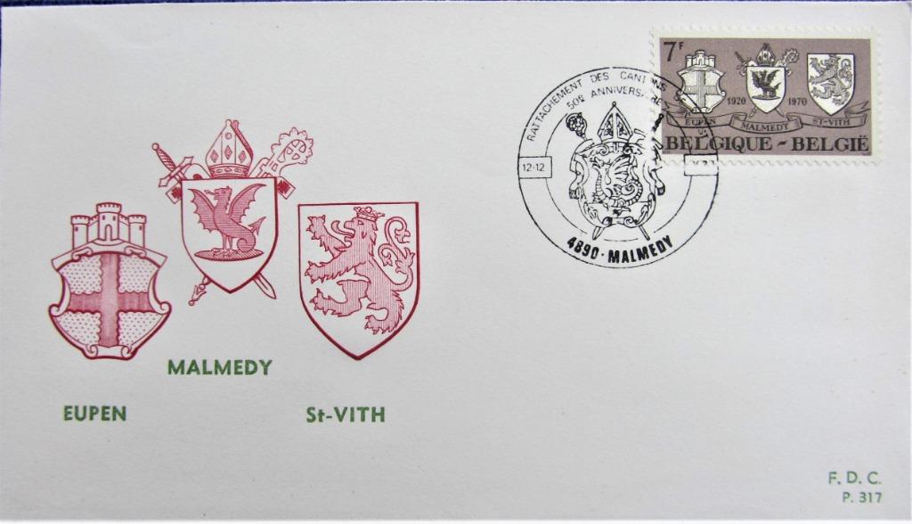 FDC TOERISME- EUPEN- MALMEDY- ST- VITH, Postzegels en Munten, Ophalen of Verzenden, Gestempeld, Plaats of Gebouw