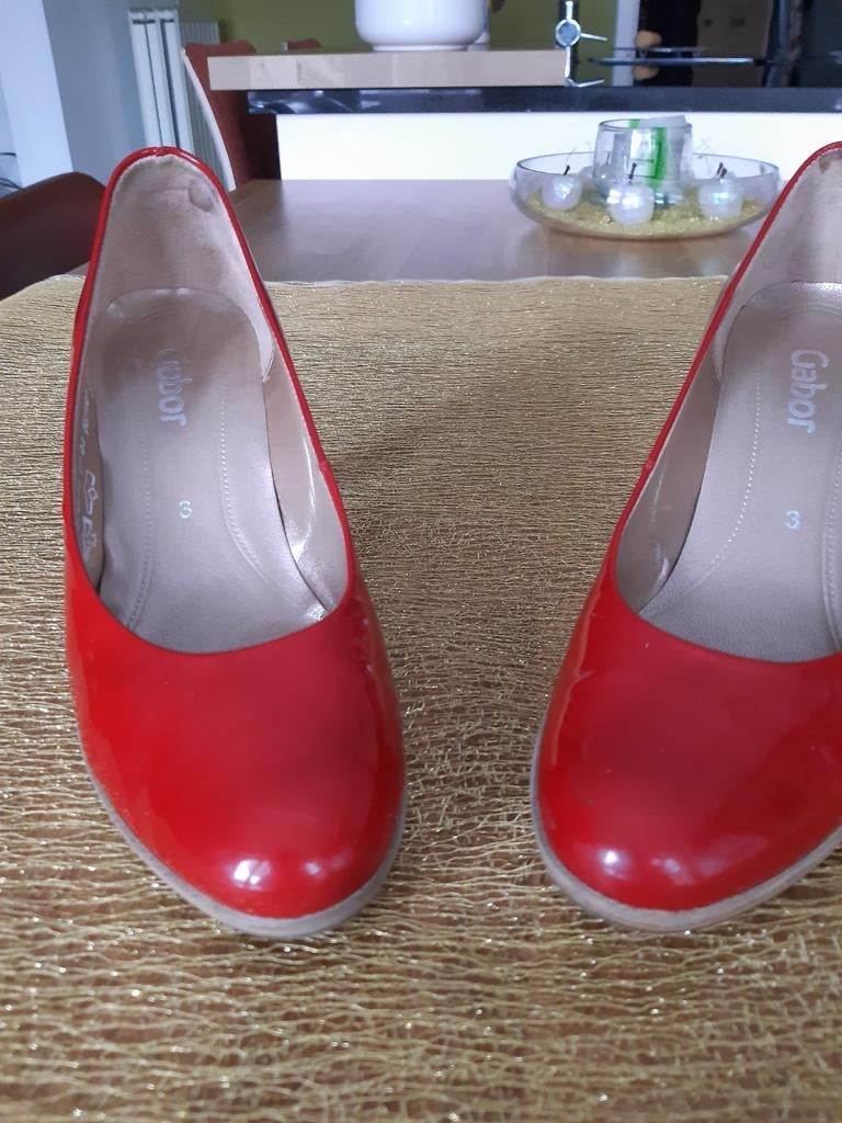 Rode pumps maat 36 Gabor, Ophalen, Zo goed als nieuw, Pumps