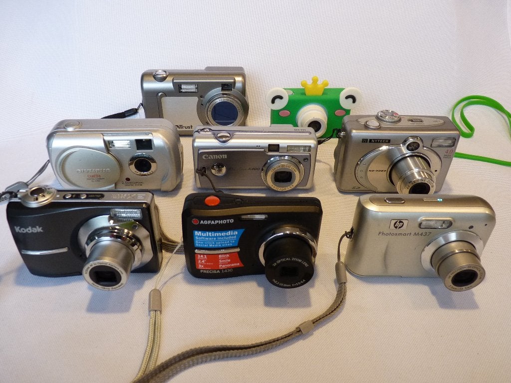 7x Digitale camera’s Kodak, Agfa, HP, Olympus, Canon, Nytech, Carte mémoire, Enlèvement ou Envoi, Canon, Caméra