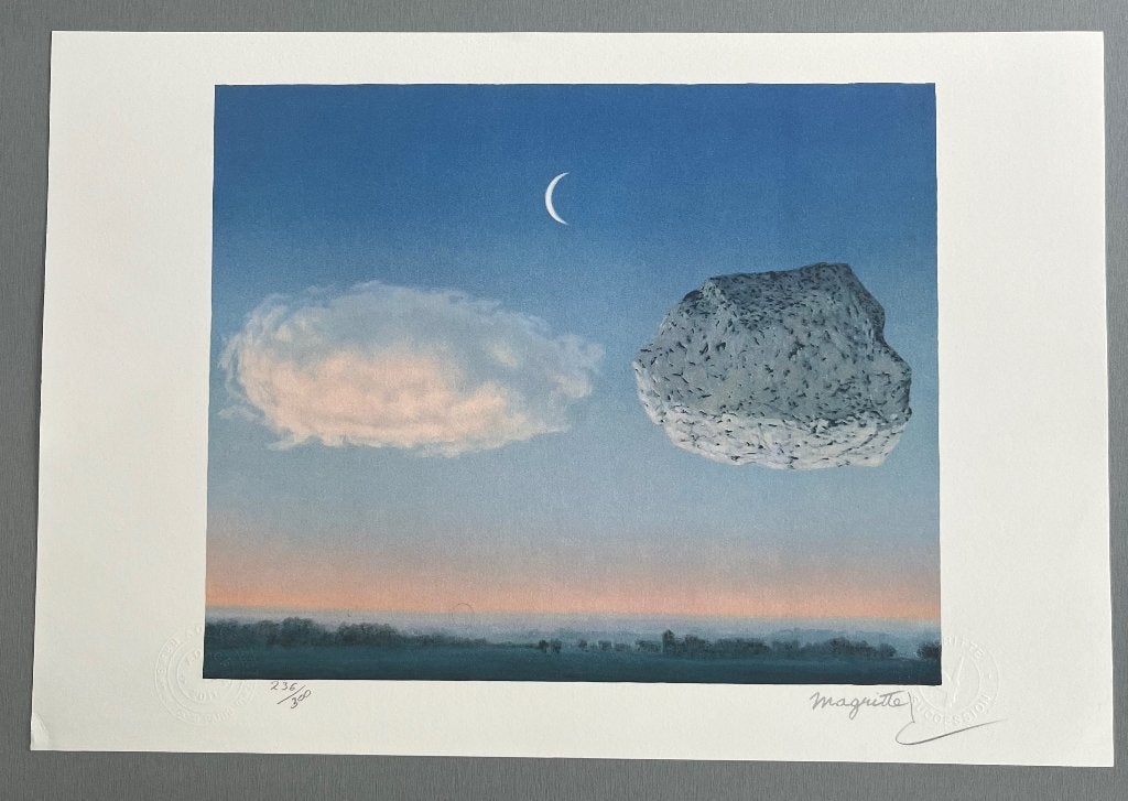 René Magritte — La Bataille de l'Argonne litho+certificat, Antiquités & Art, Avec certificat d'authenticité, Enlèvement ou Envoi