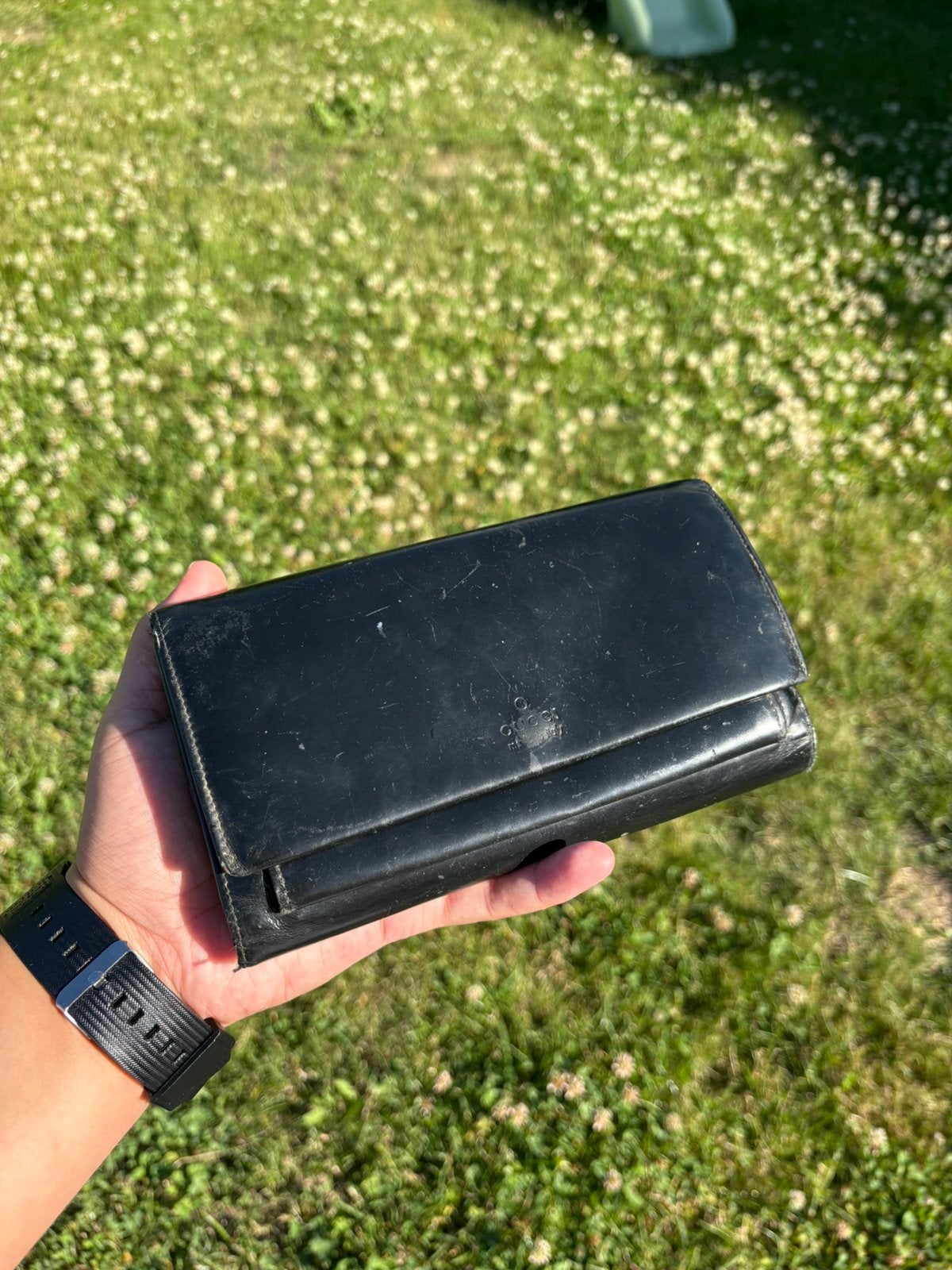 Gucci Vintage Clutch / Portemonnee, Ophalen of Verzenden, Zo goed als nieuw, Zwart