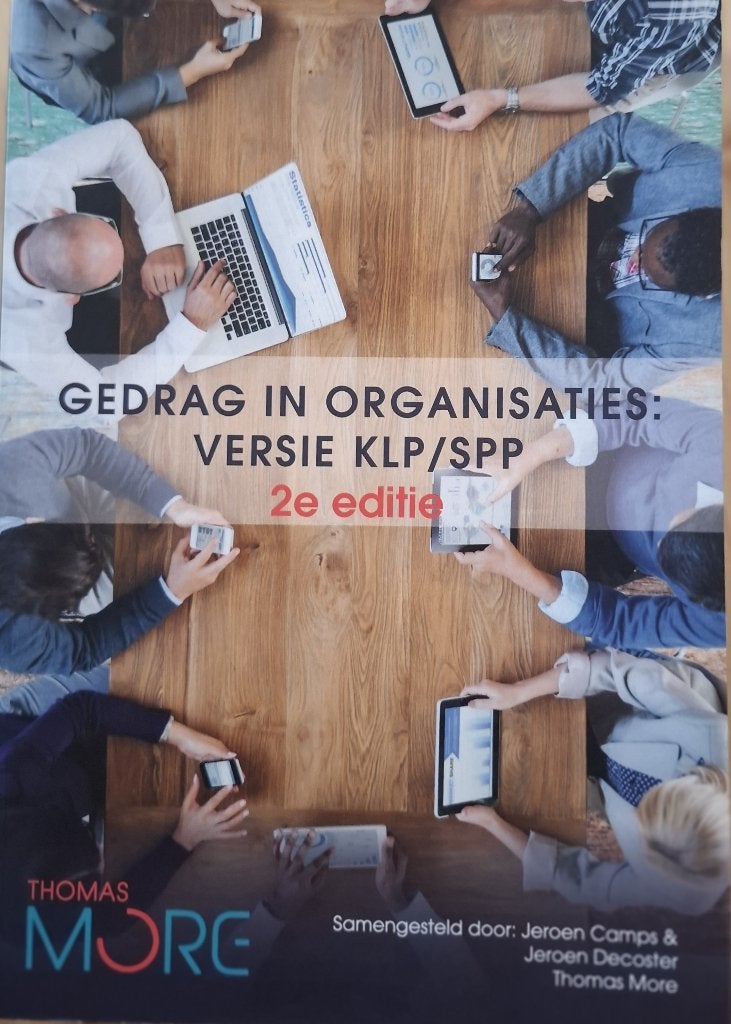 Gedrag in organisaties: versie klp/spp, Livres, Psychologie, Comme neuf, Enlèvement, Autres sujets/thèmes, Jeroen Camps, Jeroen decoster