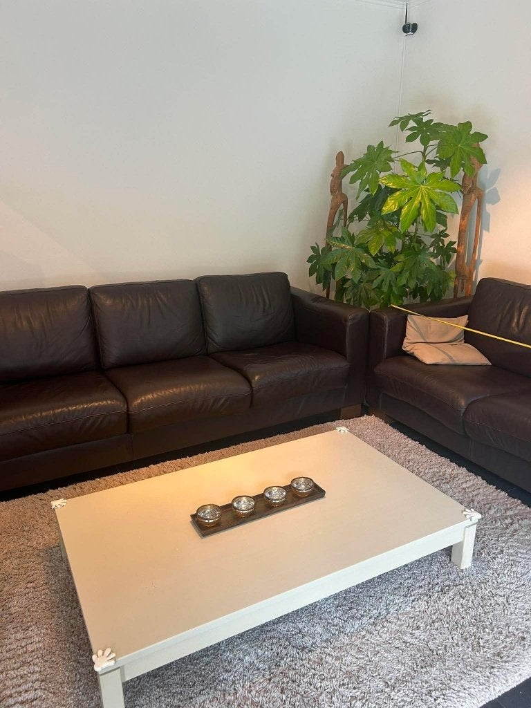 Canapé en cuir en bon état, Enlèvement, Comme neuf, Cuir
