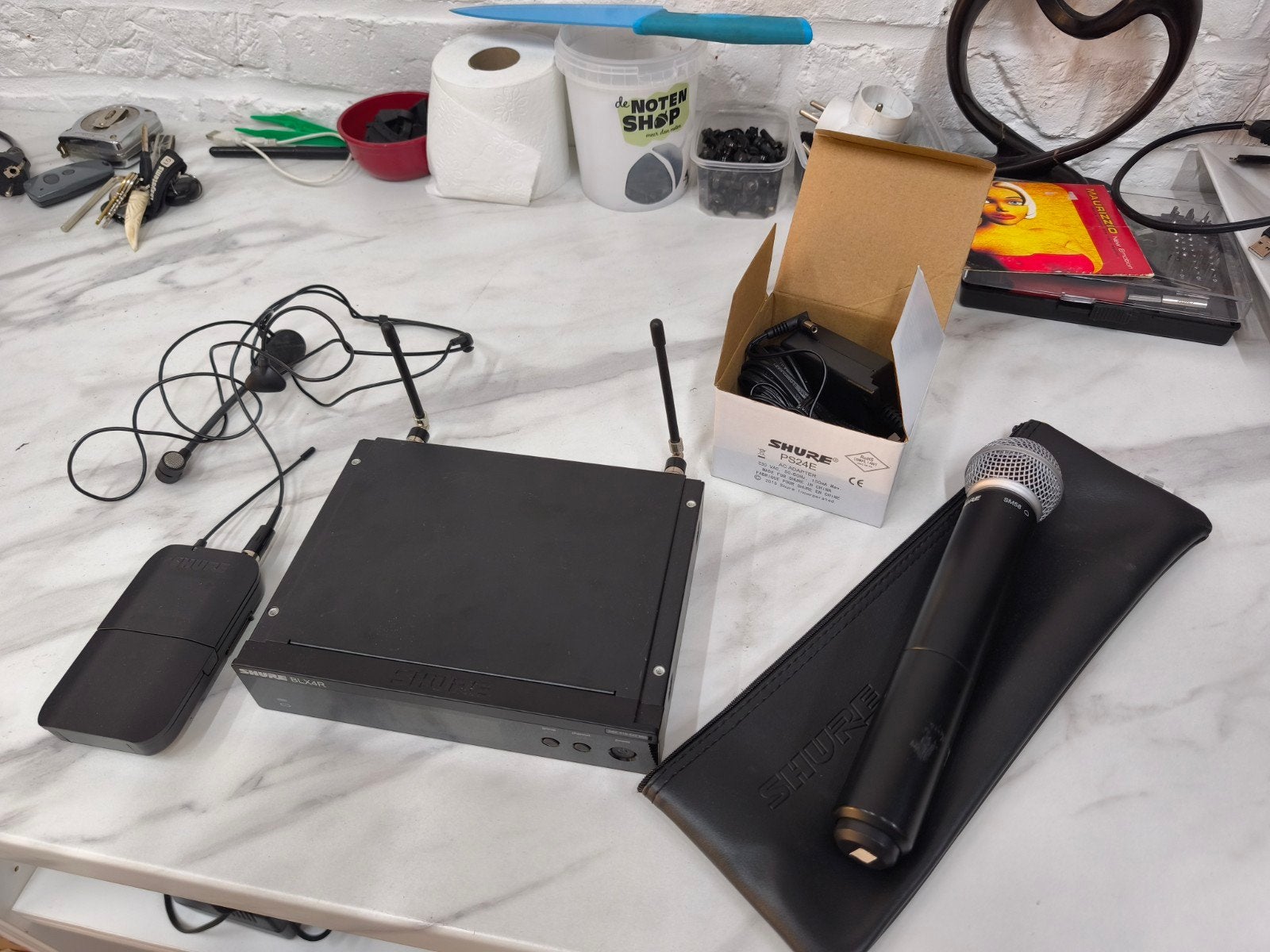 Micro Shure blx4r + sm58 +pg30 + blx1 + ps24e, Muziek en Instrumenten, Ophalen of Verzenden