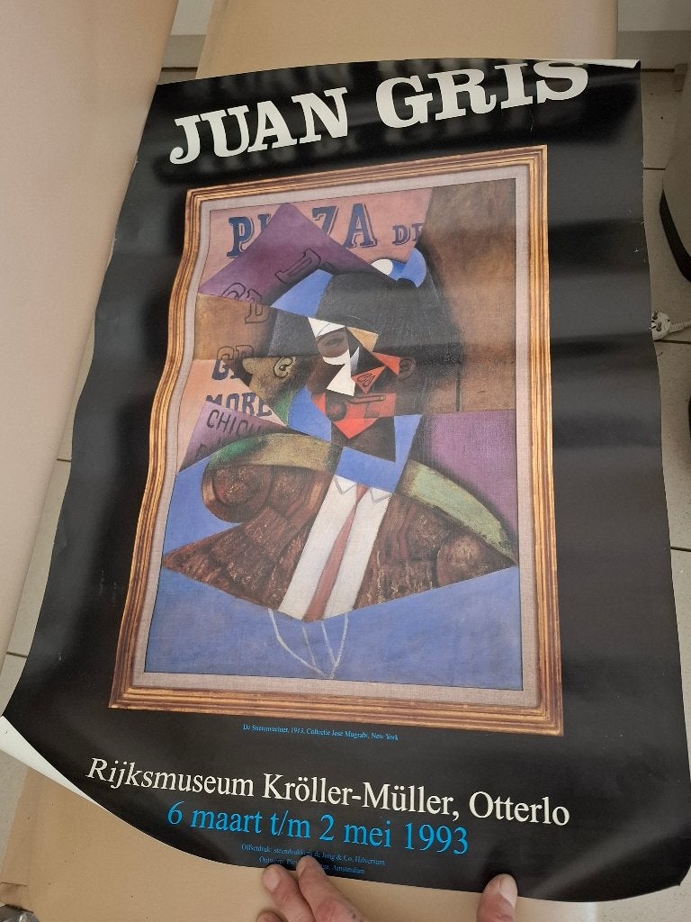 Poster Vintage juan gris, Collections, Posters & Affiches, Enlèvement ou Envoi, Rectangulaire vertical, Comme neuf, Autres sujets/thèmes