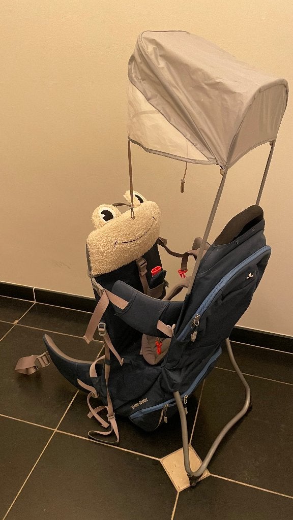 Vaude Shuttle Comfort drager +zonnescherm&regenhoes +kussen, Kinderen en Baby's, Babydragers en Draagdoeken, Gebruikt, Rug, Draagzak