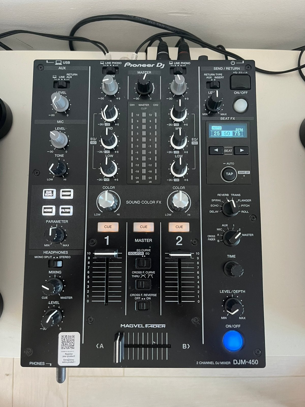 Mixeur Pioneer DJM-450, Musique & Instruments, Tables de mixage, Enlèvement, Comme neuf, Moins de 5 canaux, Entrée micro
