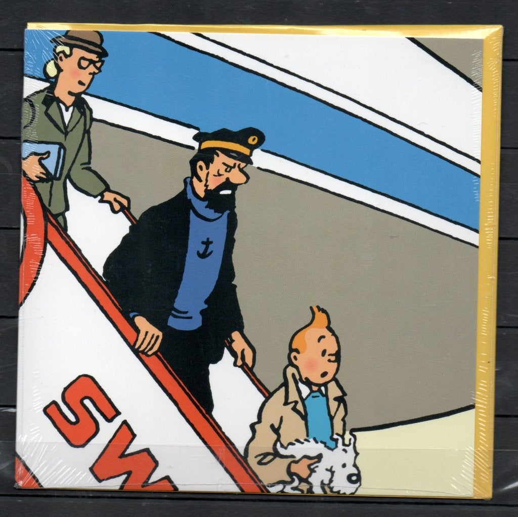 Carte postale double : Tintin - Avion, Enlèvement