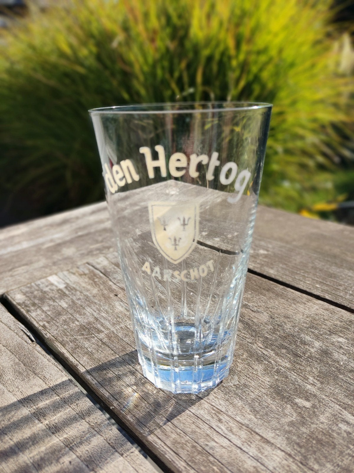 Vintage Den Hertog glas Aarschot, Ophalen, Gebruikt, Bierglas