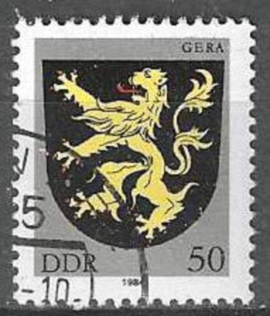 Allemagne DDR 1984 - Yvert 2494 - Armoiries de l ville (ST), Envoi, RDA, Affranchi