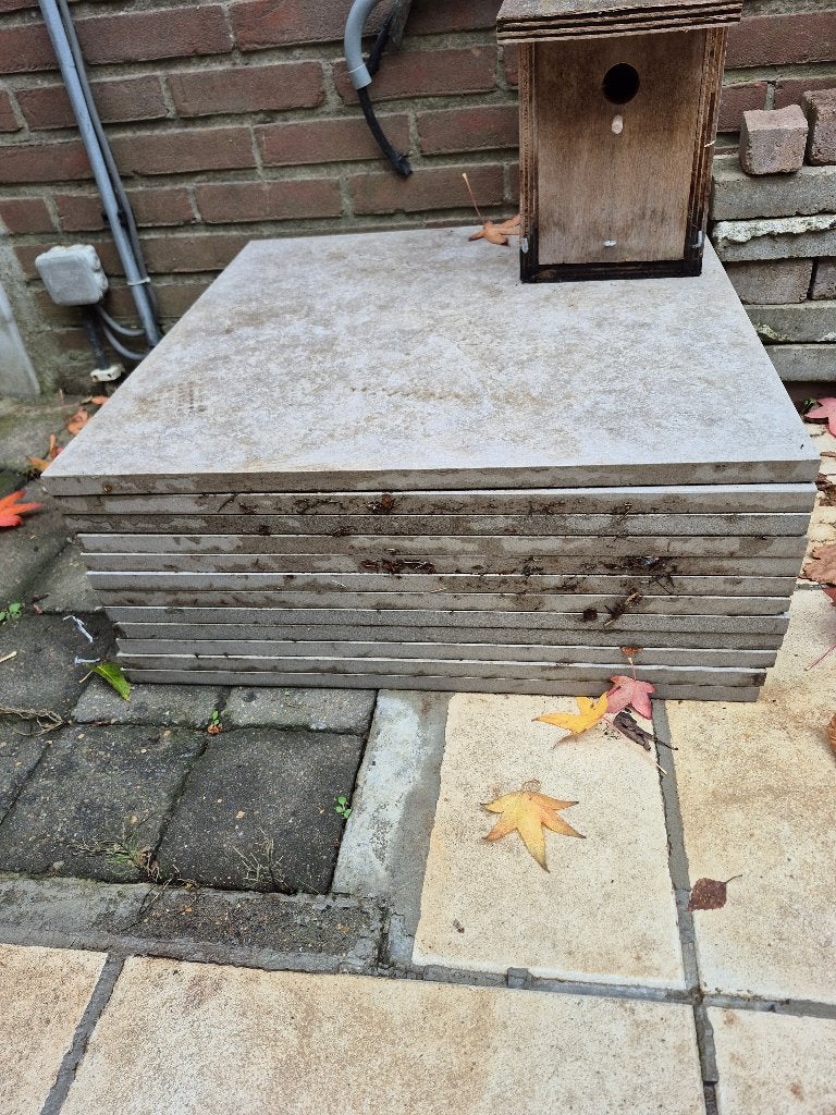 Carrelage de terrasse gris 60x60 (#15), Enlèvement, Utilisé, Tuiles de terrasse