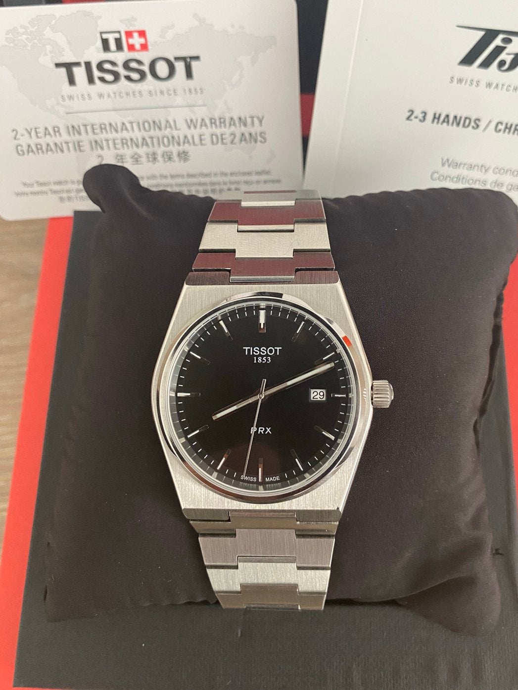 Tissot PRX 40 mm à quartz, Bijoux, Sacs & Beauté, Autres marques, Enlèvement ou Envoi, Acier, Acier