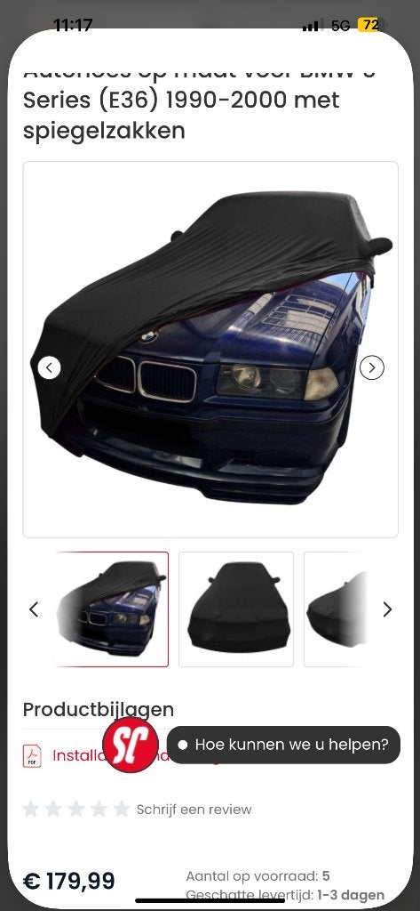 Autohoes e36 (indoor), Ophalen