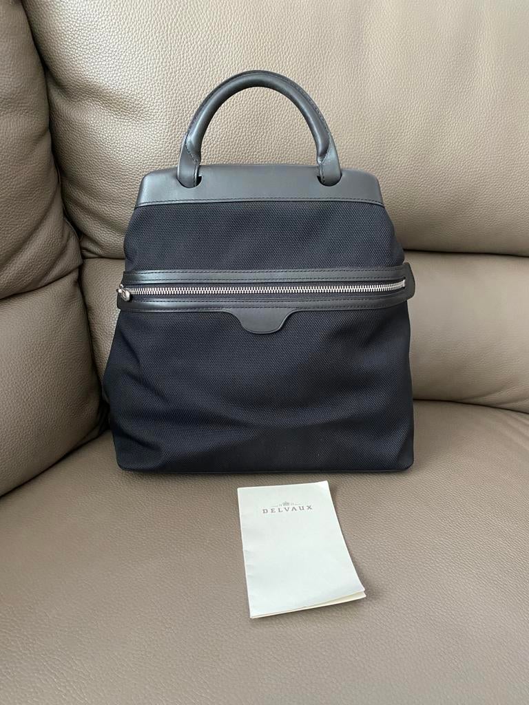 Sac à main Delvaux Le Dix-Neuf Toile Pili Pili Charbon, Enlèvement, Comme neuf