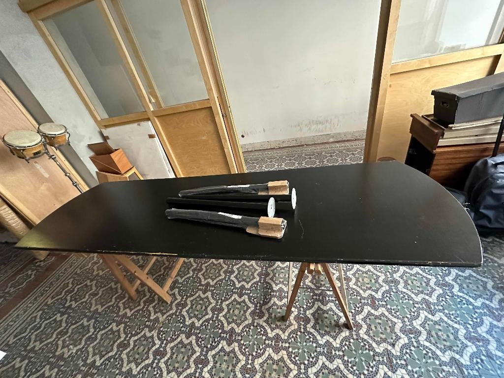 Plateau de table design avec pieds., 200 cm ou plus, Design jaren '80. Lang rechthoekig met afgeronde boorden., Utilisé, 50 à 100 cm