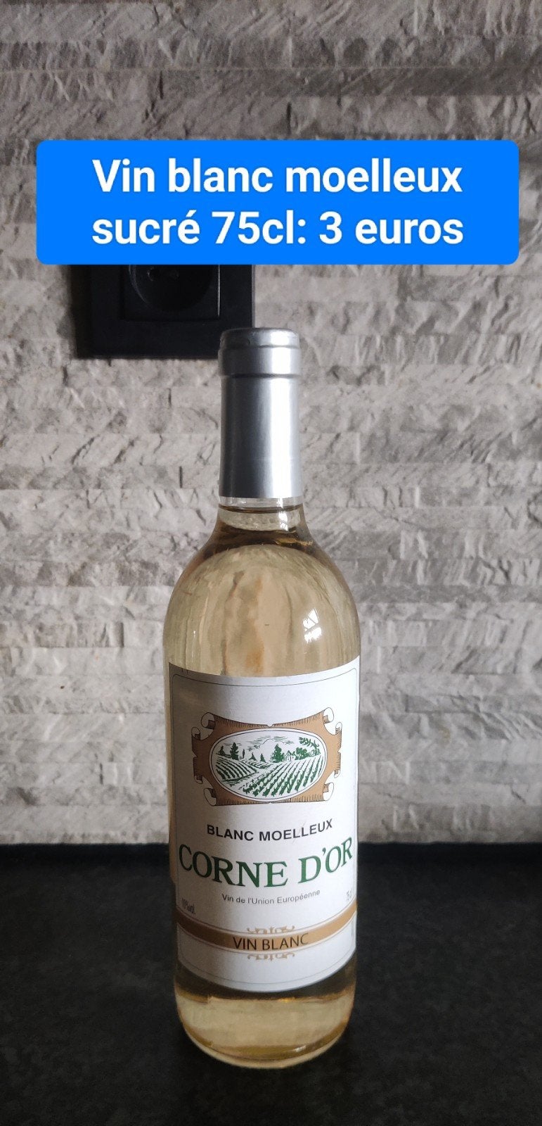 Vin blanc moelleux sucré Corne d'Or 75Cl, Collections, Vins, Enlèvement, Vin blanc