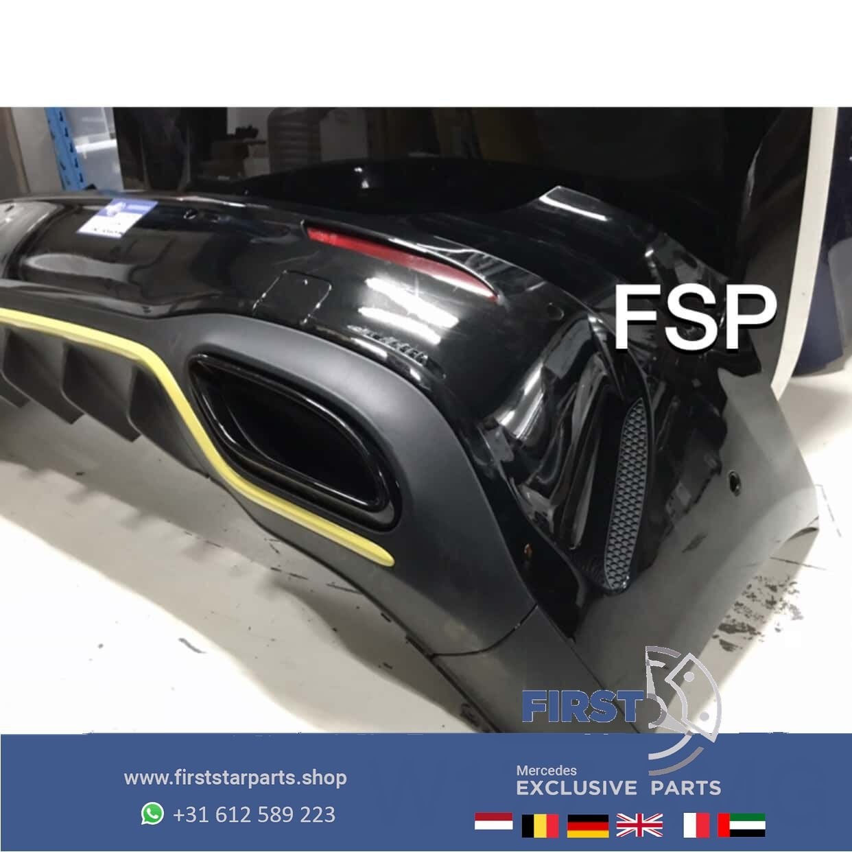 W177 AMG ACHTERBUMPER ZWART ORIGINEEL Mercedes Edition Diffu, Gebruikt, -, Ophalen of Verzenden, Achter