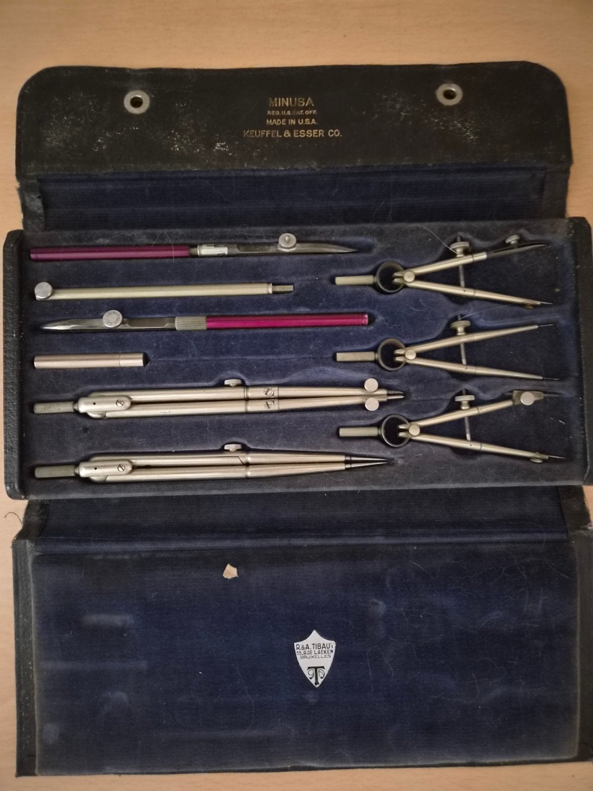Ancienne boîte à Compas Keuffel & Esser Co. « MINUSA », Ophalen of Verzenden