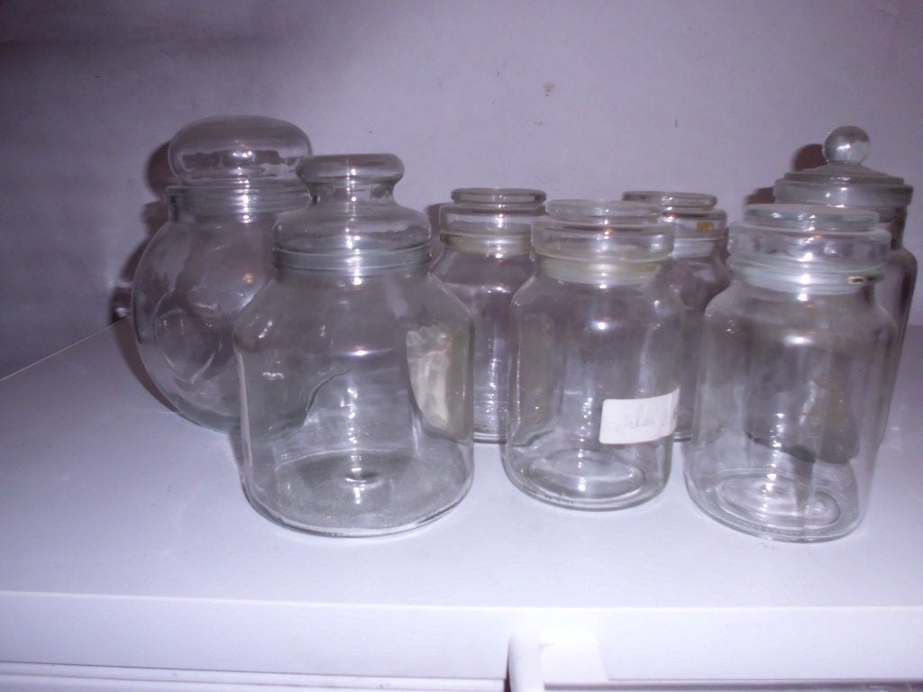 glazen voorraadpotten met deksel, Ophalen, Voorraadpot, Overige merken, Glas