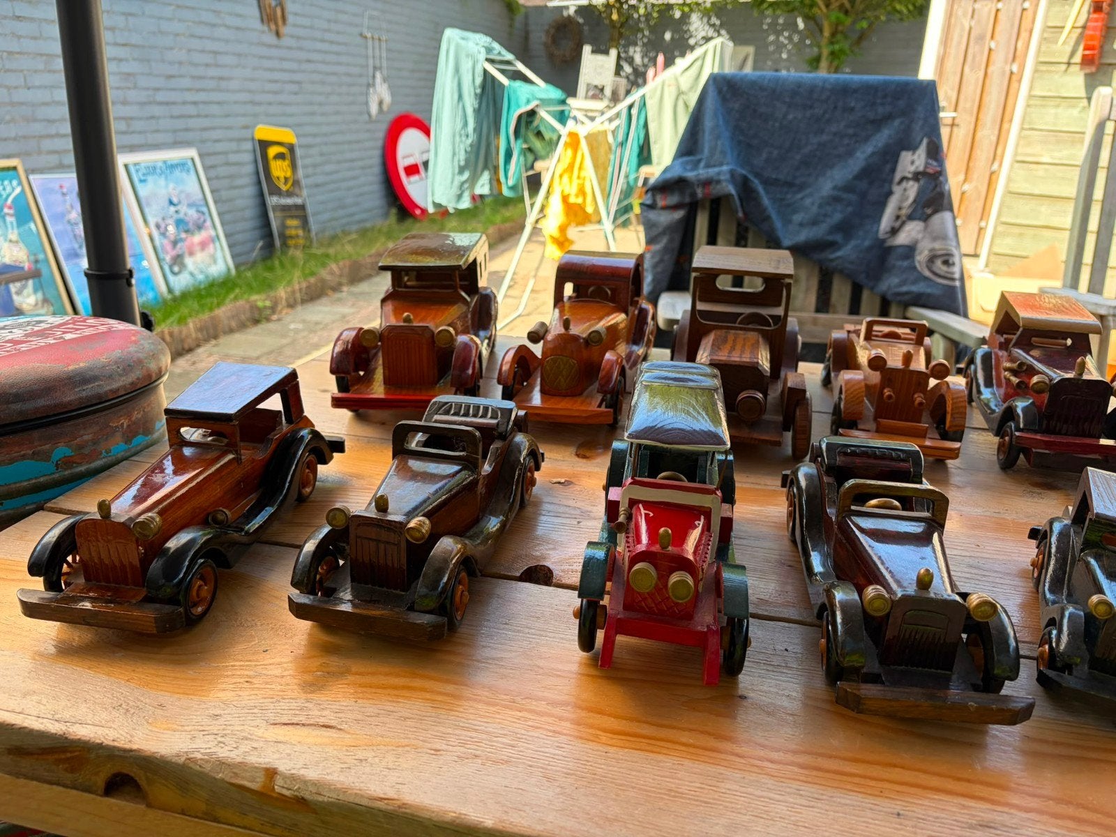 collectie houten model auto,s uniek, Ophalen of Verzenden