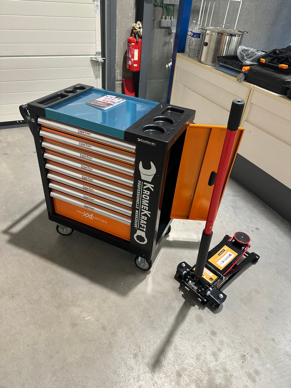 PROMO PAK Gereedschapskar + AutoKrik 4 Ton VOL !!, Ophalen, Gereedschapsset