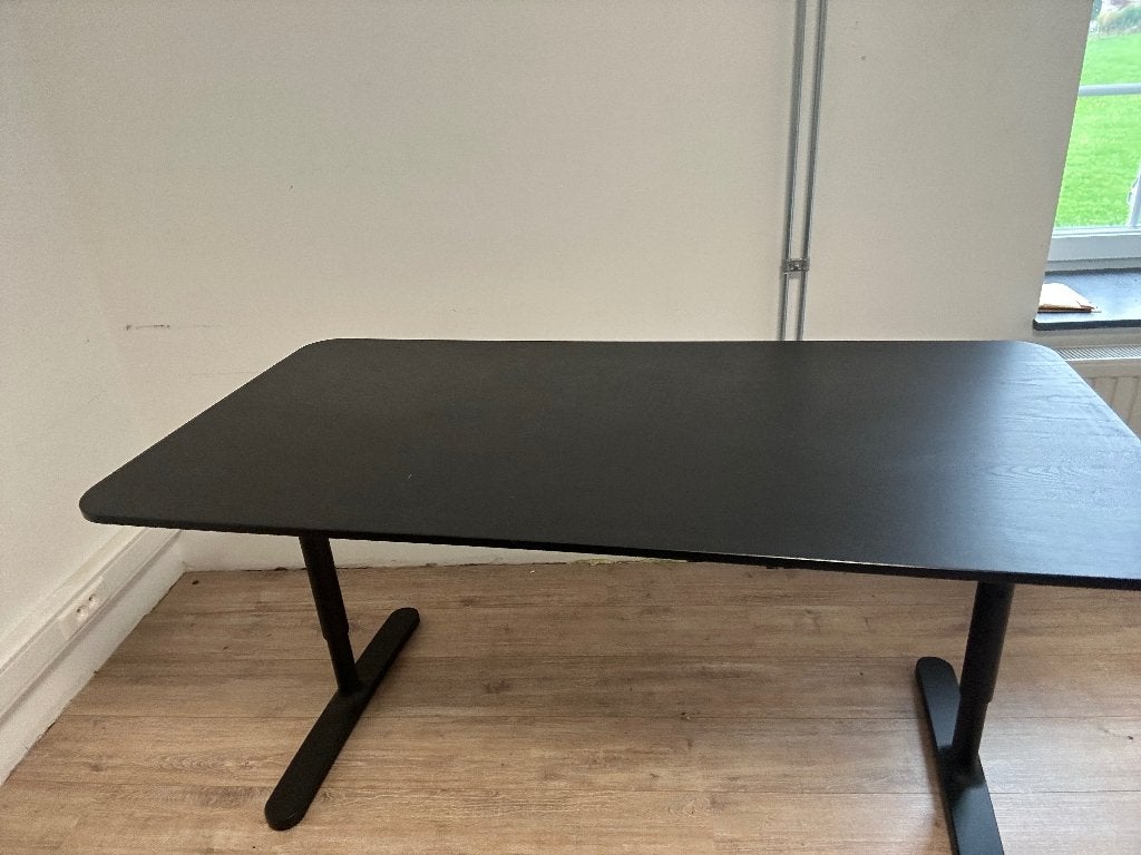 Bureau Bekant Ikea, Huis en Inrichting, Ophalen, Zwart, 160 cm, Gebruikt