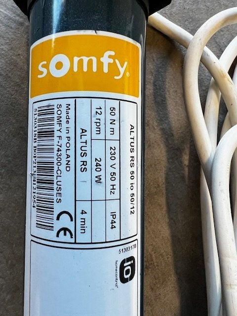 somfy rolluikmotor altus 50 io 50nm, Bricolage & Construction, Volets, Enlèvement, Utilisé