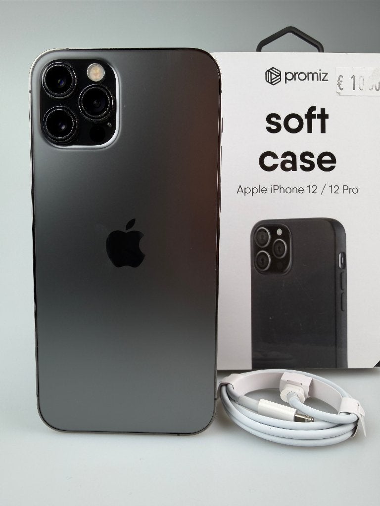 iPhone 12 Pro, 128GB, Grafiet, Batterij 90%, 128 GB, Zwart, Zo goed als nieuw, Zonder simlock