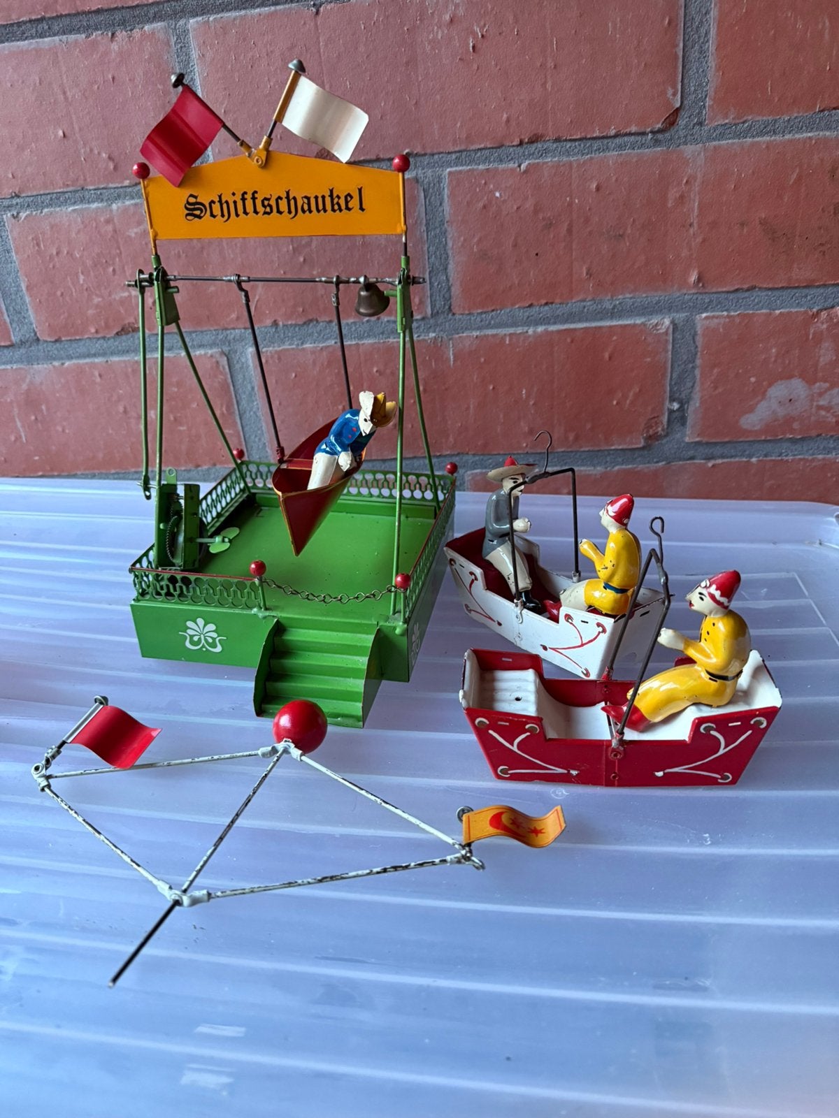 Vintage Wilesco Blikken Schommelboot (Schiffschaukel), Antiek en Kunst, Ophalen