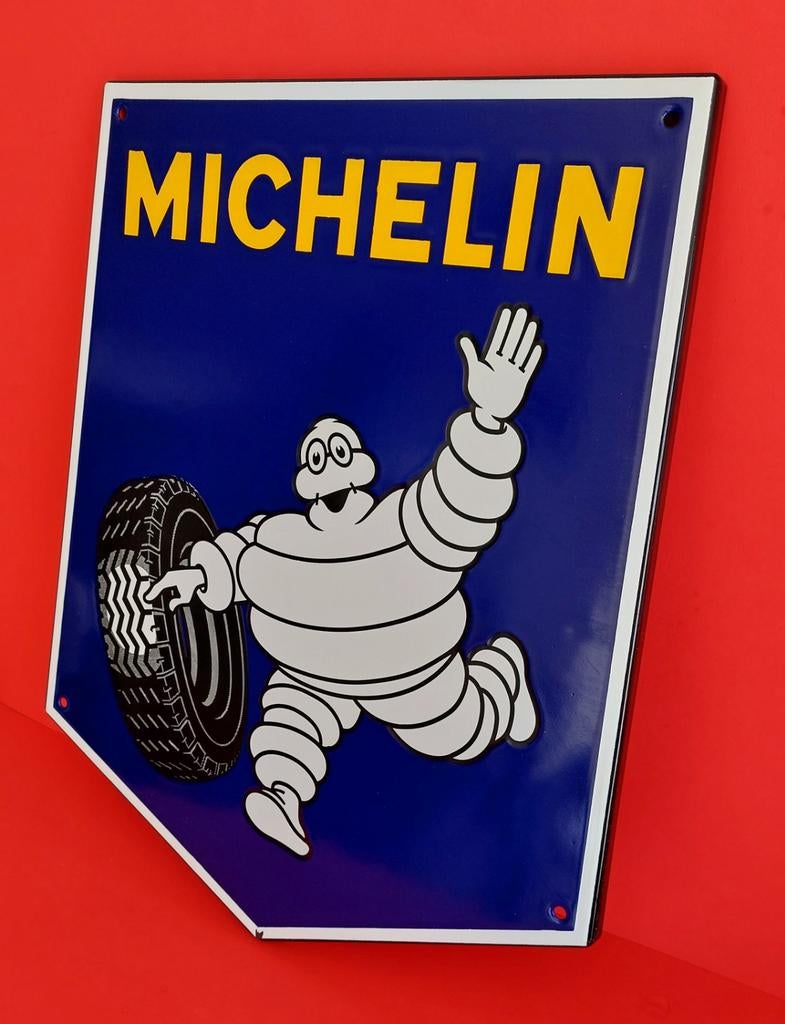 Plaque émaillée Michelin, Enlèvement ou Envoi, Comme neuf, Panneau publicitaire