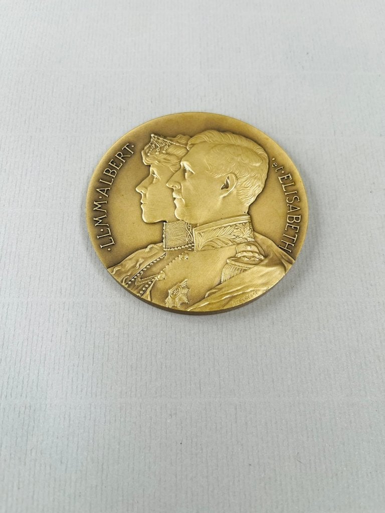 médaille en bronze Première Guerre Albert I et Elisabeth, Enlèvement ou Envoi, Bronze