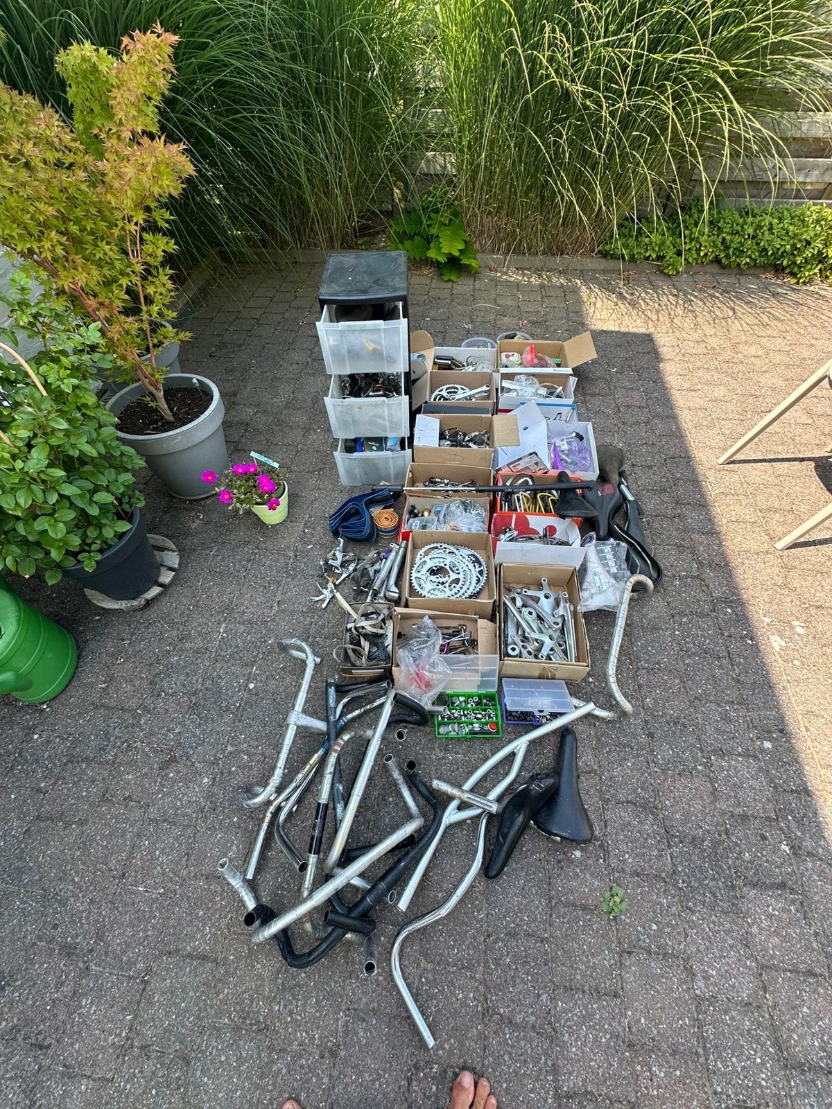 GROOT LOT RETRO KOERSFIETS ONDERDELEN, Enlèvement, Comme neuf
