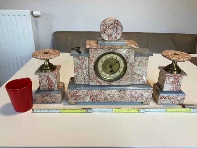 penduleklok met 2 kandelaars, Antiek en Kunst, Ophalen