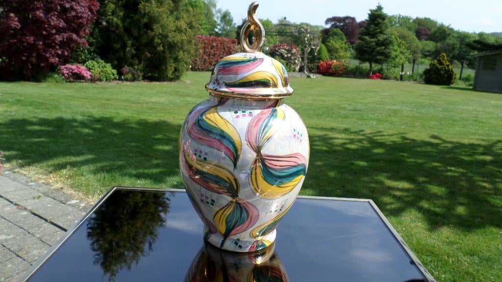 Grote vintage aardewerken vaas H. Bequet, Antiek en Kunst, Ophalen of Verzenden