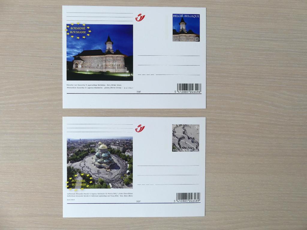2007 - BK173/174 : 2 briefkaarten nieuwe leden E.U., Ophalen of Verzenden, Postfris
