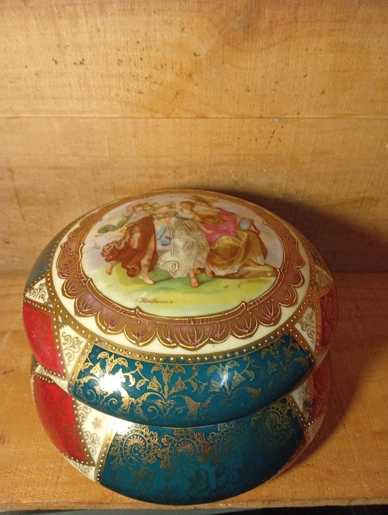 Boîte Porcelaine VIEUX VIENNE Signée Kaufmann - Fin XIXe, Antiquités & Art, Enlèvement