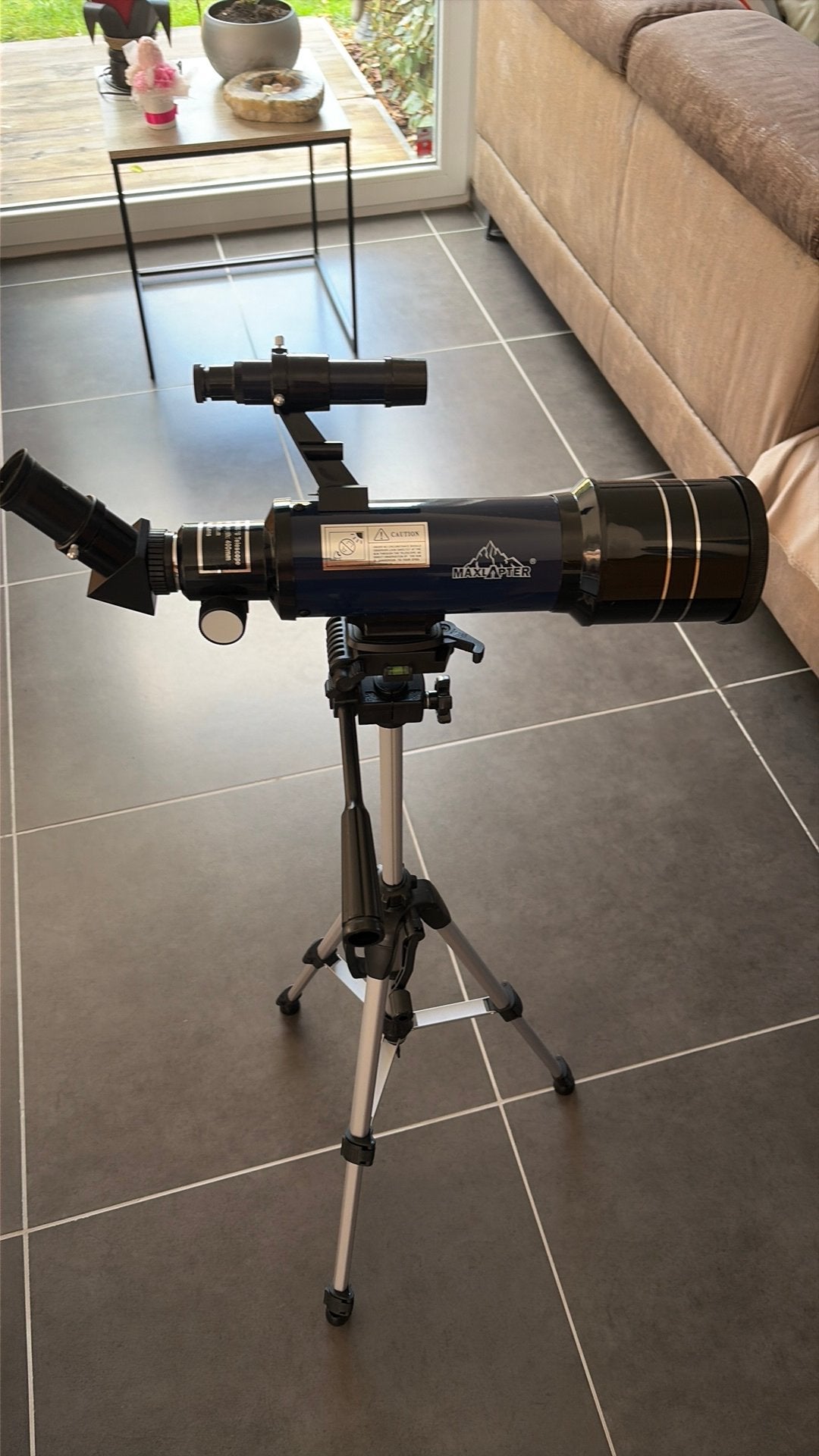 Telescope Maxlapter, TV, Hi-fi & Vidéo, Enlèvement, Comme neuf, Moins de 80 mm, Avec trépied