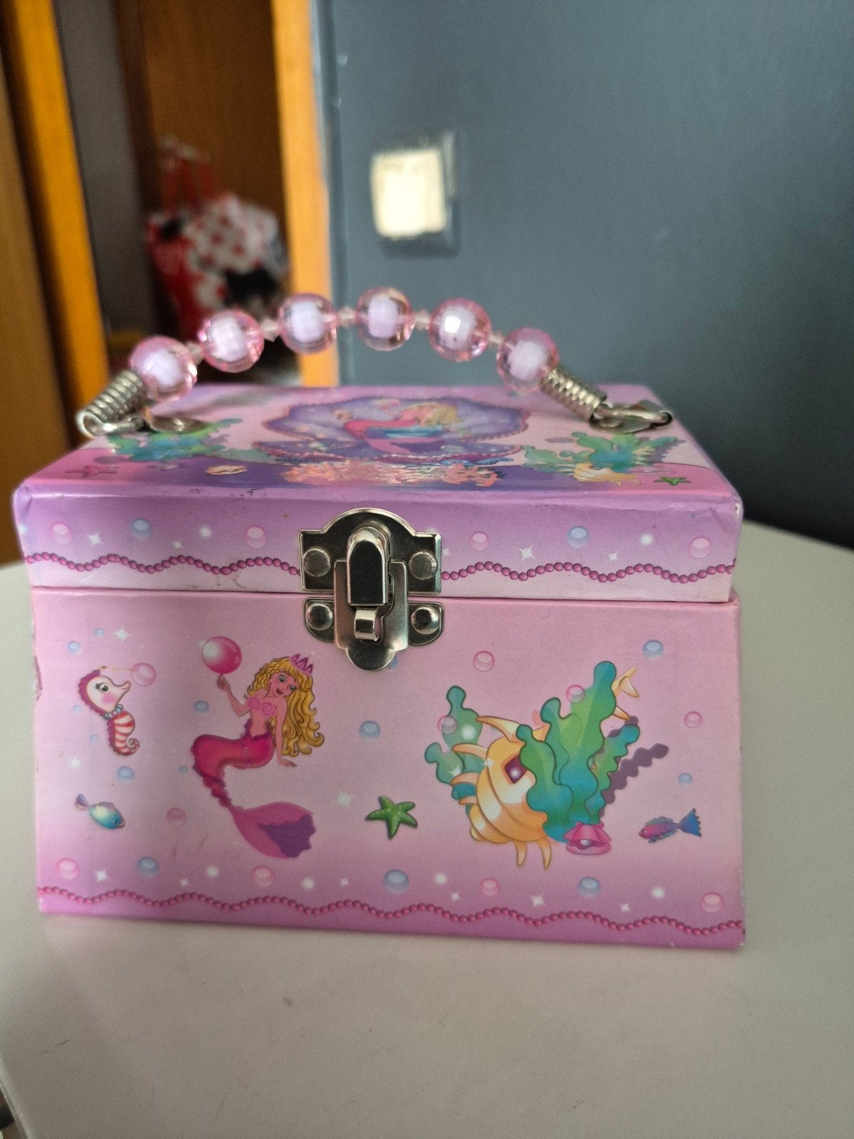 kinder juwelen kistje goede staat 10cm hoog, Ophalen of Verzenden
