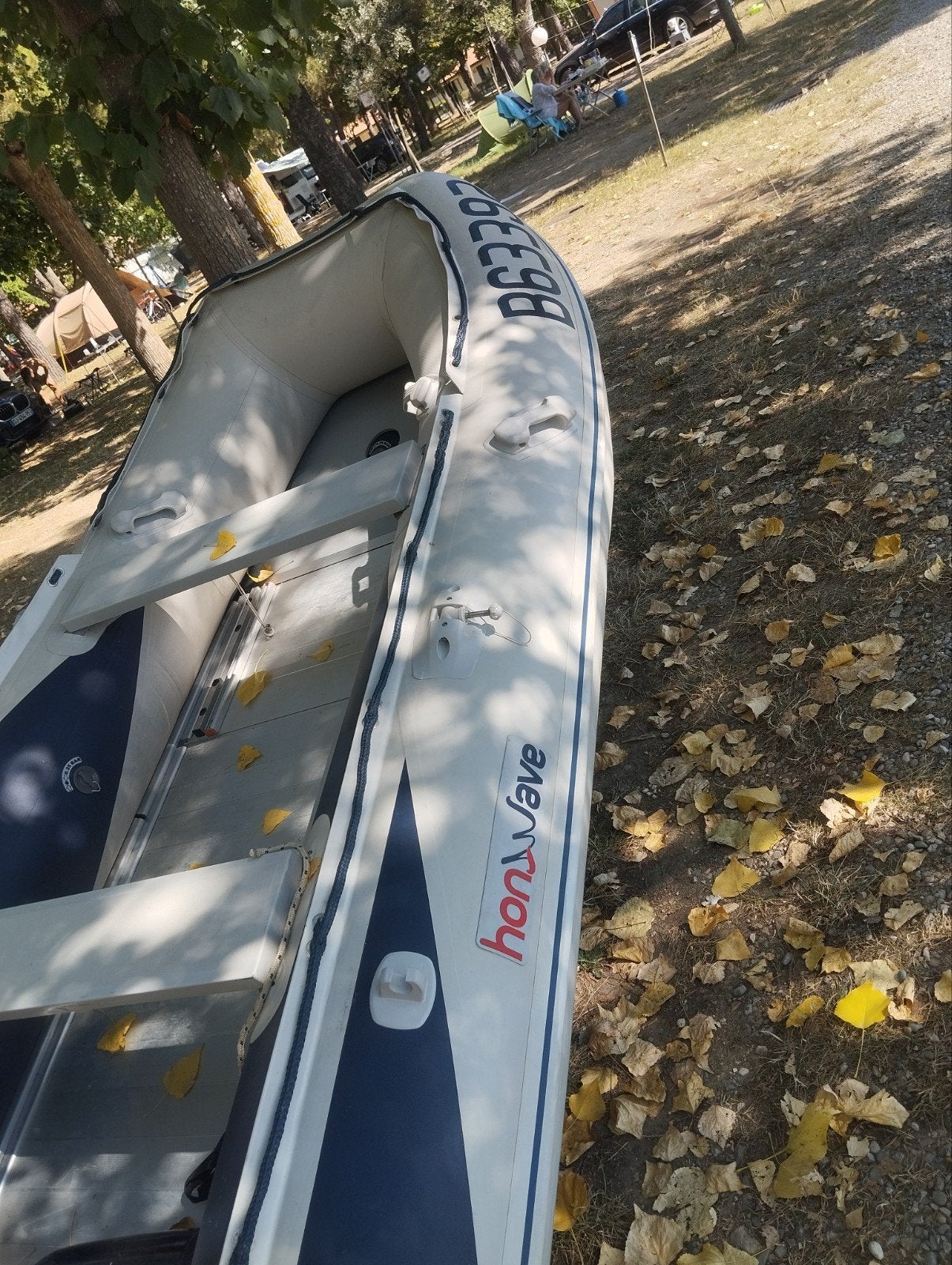 Honwave met alu bodem   bbm 8pk dit jaar niet gebruikt, Sports nautiques & Bateaux, Canoës, Enlèvement