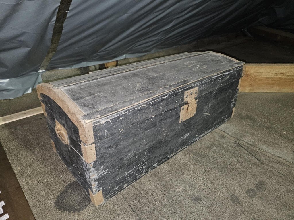Verweerde houten opbergkist, Moins de 50 cm, 50 à 100 cm, Enlèvement, Utilisé