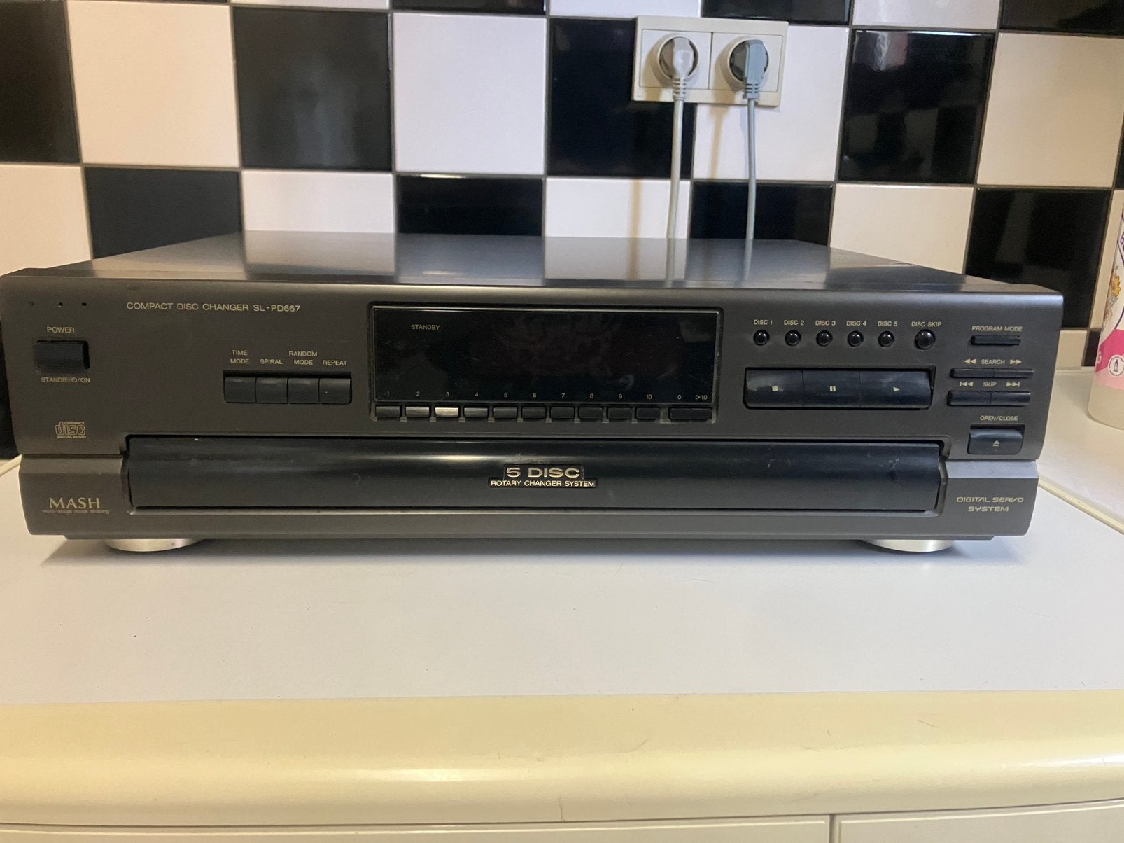 Lecteur CD Technics, changeur rotatif à 5 disques., Enlèvement ou Envoi, Utilisé, Technics, Changeur