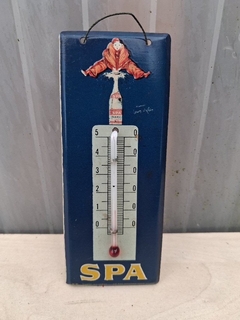 ancien thermomètre en étain SPA, Enlèvement ou Envoi, Comme neuf, Panneau publicitaire