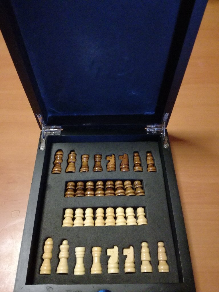 Schaakspel in houten koffertje, Ophalen of Verzenden, Nieuw